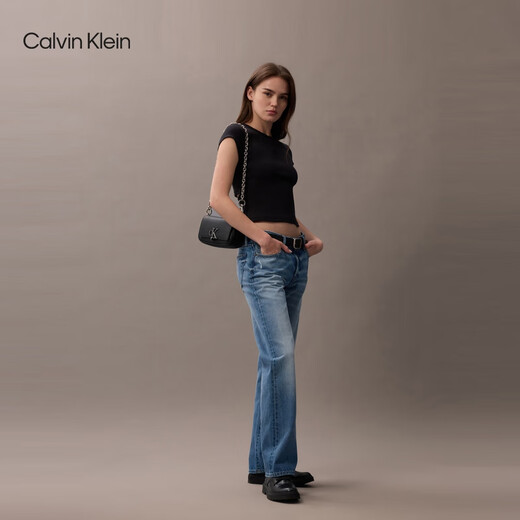 Calvin Klein fashion shoulder bag gift chain bag metal letter turn buckle flip CK women's bag crossbody saddle bag DH3240