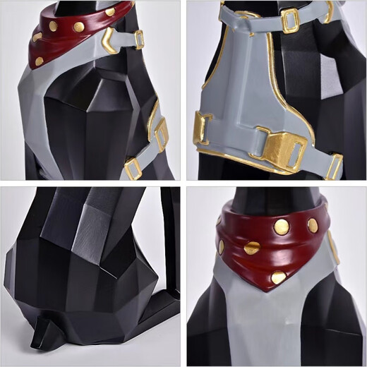 Light luxury creative desktop Internet celebrity Doberman Pinscher ornaments Nordic entrance living room gift TV cabinet next to home soft decoration Large black gentleman Doberman Pinscher - 74 cm