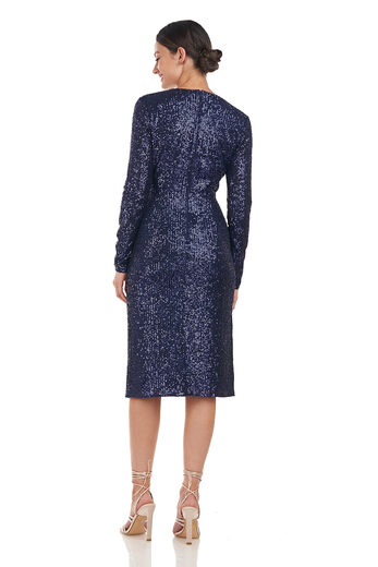 JS Collections Women's Haven Twist Knee Dress, Navy Navy 14