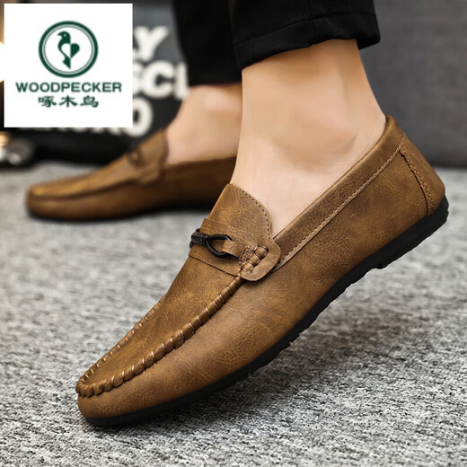 Woodpecker printemps respirant des chaussures pour hommes résistantes à l'usure antidérapante 2025 Nouveaux chaussures de bonnet paresseuses pour hommes.