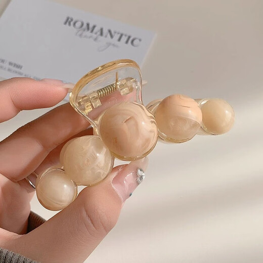 Temperament Gradient Planet Hair Clip Women's Back Head Hair Clip Medium Hair Volume Small Shark Clip Hair Clip Hair Accessories Gray Smudged Clip 8cm