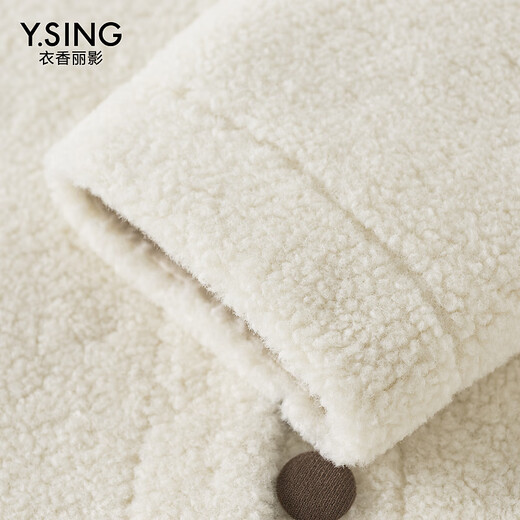 
Clothing and beautiful white circle fur short coat new lazy style small coat oriental simple luxury style beige M