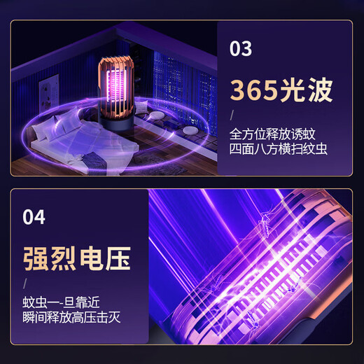 Joyoung Jiaren Mosquito Killer Lamp Home Electronic Mosquito Killer Bedroom Style LED Electric Mosquito Lamp Swatter Mosquito Killer 2 Pack Bionic Trap丨Sweep away Mosquitoes and Flies