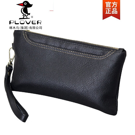 Pollover Damen Clutch Neues 2025 echtes Leder Modetrendy Handtasche Frauen kleine Tasche Mini personalisierte weiche Lederhandtasche mittelschwarz