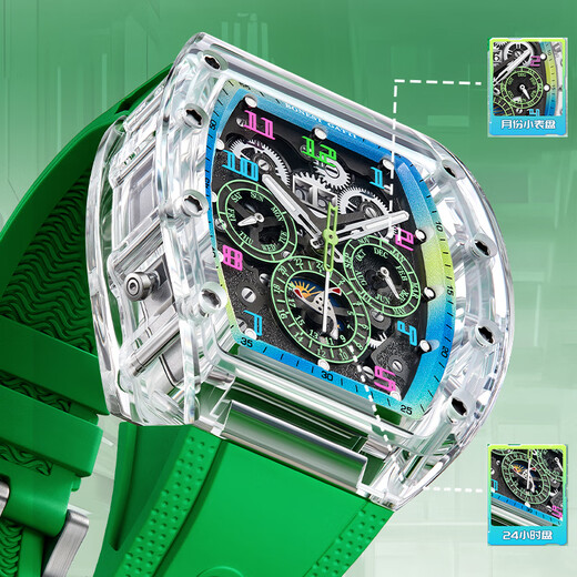Bugatti (Bonest Gatti) Watch Herren automatische mechanische Uhr Deutsch Neue Kristallschalenschale Luminous Uhr Valentinstagsgeschenk für Freund 9920