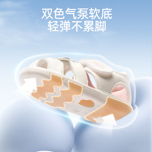 婧麒（JOYNCLEON）宝宝凉鞋2025夏季新款婴儿叫叫鞋幼儿鞋子宝宝软底防滑学步鞋 粉色 18 码 内长13.5cm适合脚长13cm