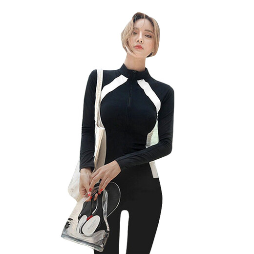TLXT情侣潜水服女分体长袖防晒水母服浮潜服冲浪服男款套装显瘦游泳衣 9901男款(三件套) L