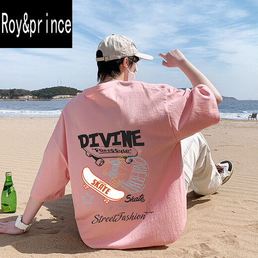 Prince Roy / Roy / Prince T-shirt à manches courtes Homme Junior High School Élèves de 12-15 ans 13 beaux usages d'été 14 adolescents Big Children Cotton Pure Coton Half-Wamed 3899 White Quality Assurance XL (140-160Jin [Jin est égal à environ 0,5 kg]))