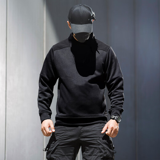 Longya II Longya Tiantong функциональная толстовка с воротником-стойкой, мужская осенне-зимняя повседневная свободная верхняя куртка, черный цвет полярной ночи M 175/96A (140-155Jin Jin соответствует 0,5 кг)