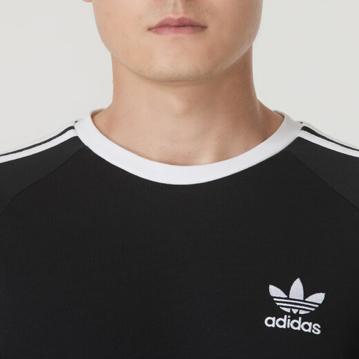 阿迪达斯 （adidas）三叶草男装女装 2025春季新款情侣修身长袖T恤棉质透气休闲运动服 IA4877 S