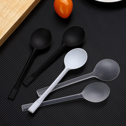 Disposable dessert spoon, individually packaged, takeaway packaged beetle spoon, thickened ins plastic cake spoon, edible black beetle spoon, 50 pieces/individually packaged