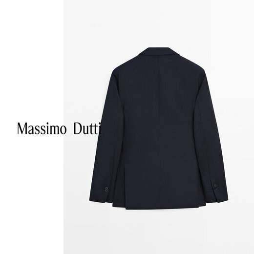Massimo Dutti autumn new product 2025 men's smart commuter style gentleman wool blended suit jacket 03502502 Navy blue 46 (175/92A) size is small