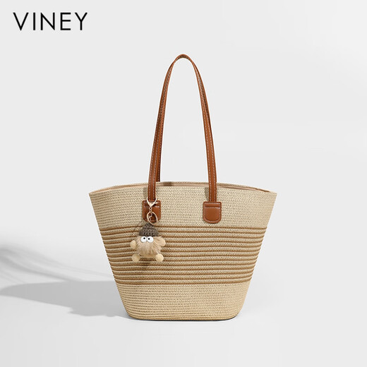 Viney tejido Bolso para mujeres de gran capacidad Gran capacidad Tota tejida Bolsa Regalo de cumpleaños para novia Esposa de alta gama [blanca] bolso de hombro práctico de alta gama Commuting de alta gama Versátil de vacaciones junto al mar bolso