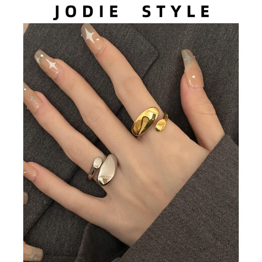 DL 1998 18k plated ring European and American style light luxury titanium steel plated 18K gold color-preserving opening for women metal versatile in A gold (half opening can be fine-tuned) opening adjustable