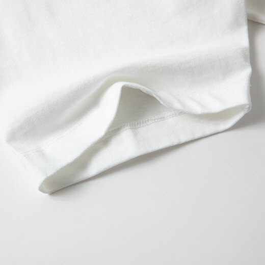 
Li Meng heavyweight 230g pure cotton raglan sleeve round neck thread hem Japanese trendy men's short-sleeved T-shirt white L