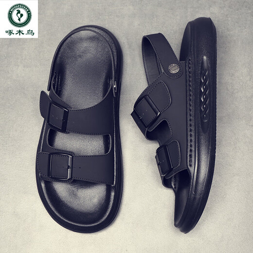 Spechts Sandalen Herren 2025 Sommer Neues modische All-Match-Sandalen mit Rutschstrandschuhen Herren Sandalen schwarz 9903 38