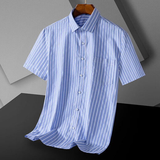 
MONTAGUT 2025 high-end brand men's short-sleeved shirt middle-aged business DP pure cotton formal wear professional workwear free solid color lining DX6636 45