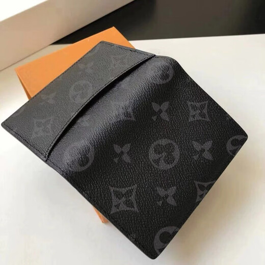 XMSJ2025 Neue M-LV-Männer und Frauen kurzer Brieftasche Mode Taxi-Kartenschlitz kurzklapper Münzen Brieftasche 2-fache Kartenbeutel Schwarzer Farbkartenbeutel mit exquisiter Geschenkbox