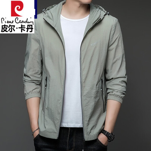 皮尔卡丹防晒衣夹克男钓鱼专用2025新款夏季薄款透气防晒服外套男装 N9928 雾蓝 M 170 105-120斤