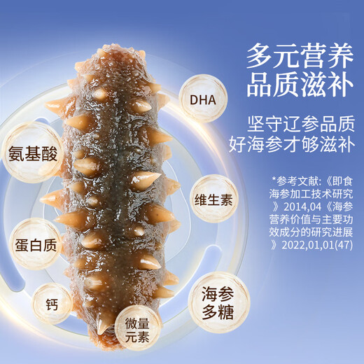 Tongrentang Beijing Tongrentang ready-to-eat sea cucumber Dalian Liaoning 3Jin Jin equals 0.5kg 24-30 pieces solid content over 80% sea cucumber gift box