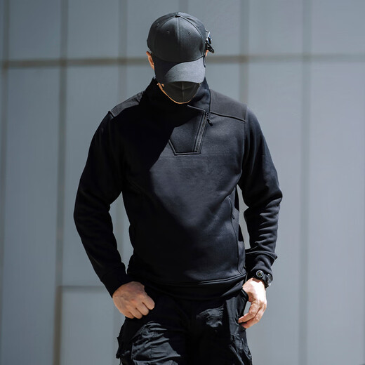 Longya II Longya Tiantong функциональная толстовка с воротником-стойкой, мужская осенне-зимняя повседневная свободная верхняя куртка, черный цвет полярной ночи M 175/96A (140-155Jin Jin соответствует 0,5 кг)