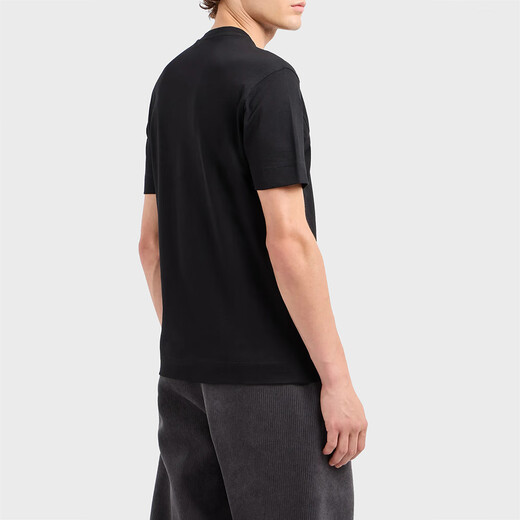 ARMANI/阿玛尼 EA 刺绣鹰标男士时尚丝光棉短袖圆领T恤 6D1T98 1JOCZ 灰色 677 S