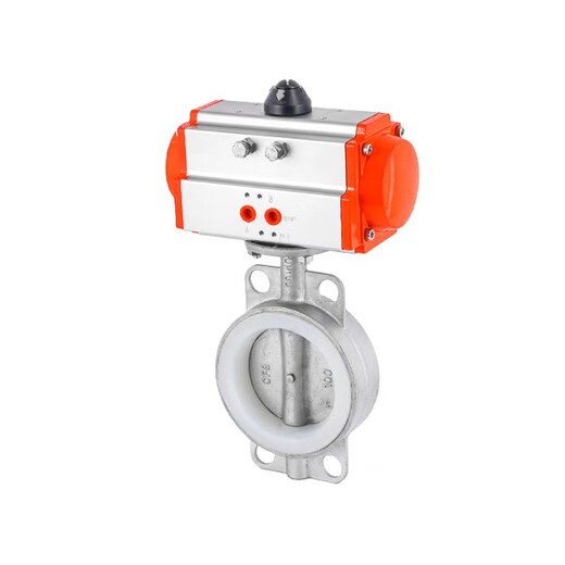 Pneumatic 304 stainless steel butterfly valve D671X/F stainless steel pneumatic butterfly valve D671X-16 clip type valve DN250-304 material double-acting