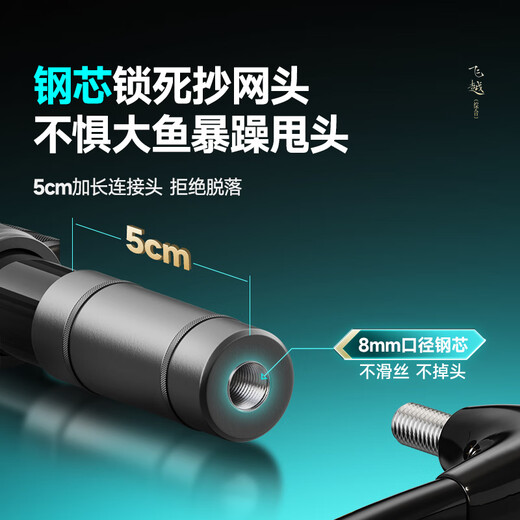 Handing Feiyue Bangbang hard carbon copying net light hard high carbon fishing stable copying big fish telescopic rod fishing rod fishing net copying rod complete set 2.1m 35cm net copying rod + net copying head set