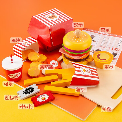 Chengliu House para niños jugando juguetes de cocina simulación de microondas belleza hamburguesa papas fritas modelo de regalo de cumpleaños de niña juego de microondas