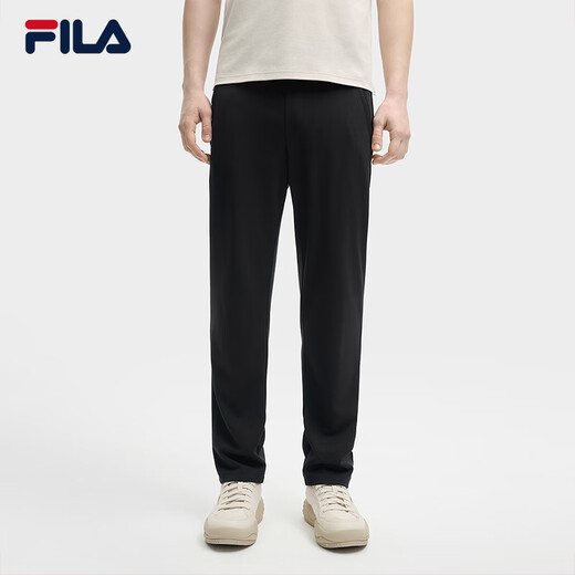 Fila Fila official men's knitted trousers 2025 summer new fashion casual simple basic straight pants men's black-BK L 175/84A/L