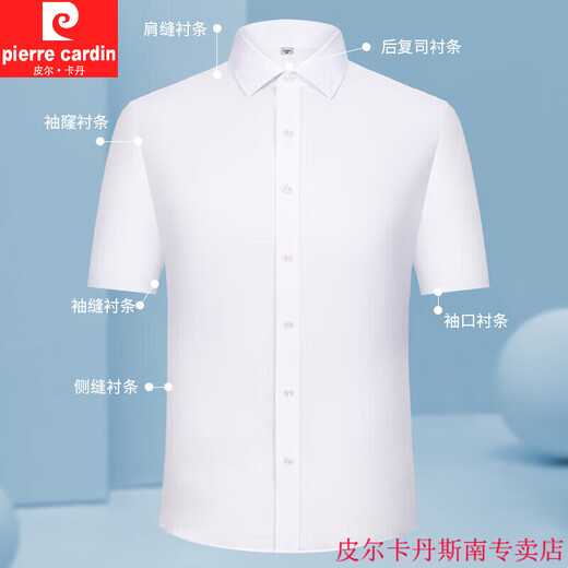 
Pier Cardin summer thin short-sleeved shirt for men, middle-aged and young business professional work clothes blue shirt for men, half-sleeved solid color work clothes DX6629 38 (recommended 100-120 Jin [Jin equals 0.5 kg])