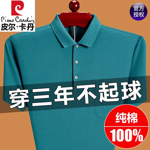 
Pier Cardin 2025 new pure cotton short-sleeved T-shirt for men's summer top POLO shirt real pocket casual half-sleeved T-shirt for men 6636 red M 16590-120Jin [Jin equals 0.5 kg]