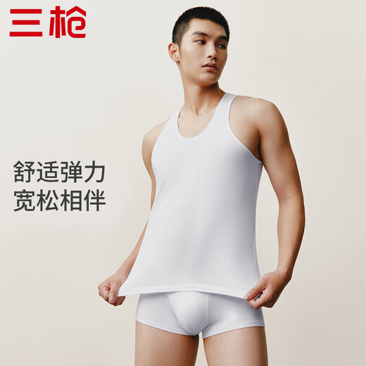 Drei Waffen [3 Stück] 100% Baumwollweste weiße dünne Sportarten Loose Herren Bottomed Sweat Shirt