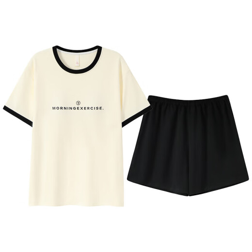 [纯棉]睡衣女夏季套头短袖短裤休闲款家居服套装可外穿女cker CKE-W6174A L