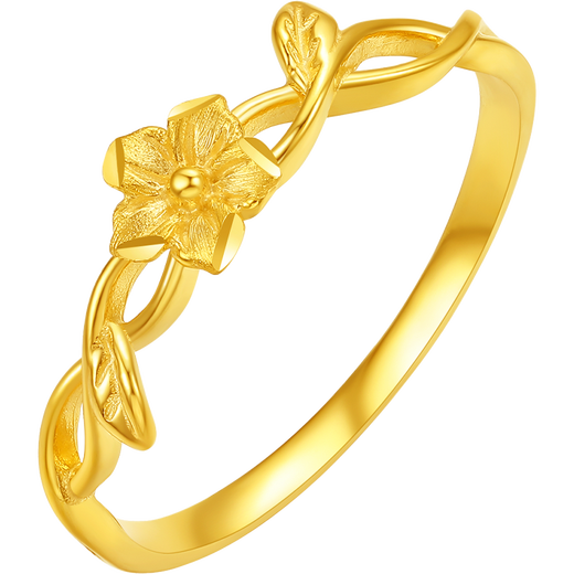 Saturday Lucky Yellow 18K Gold Ring Female Flower Birthday Gift C0114758 No. 12