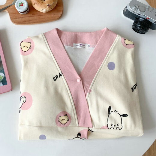 草景家孕妇睡衣夏季短袖待产裙带胸垫月子服医院进产房大码哺乳裙可外穿 QSY16813短袖裙子 L码 建议体重95-120斤左右