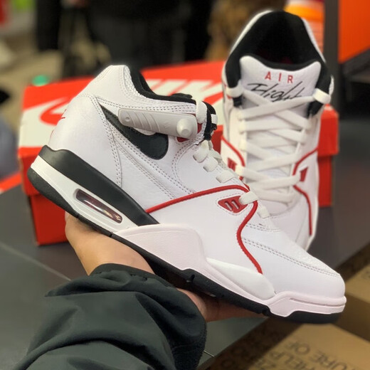 耐克（NIKE）篮球鞋男鞋2024春季新款运动鞋AIR FLIGHT 89简版AJ4休闲鞋板鞋 FD9928-101白红 40