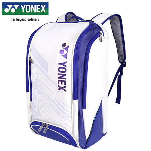 YONEX尤尼克斯羽毛球包多口袋独立鞋仓大容量双肩包BA02512EX白深蓝