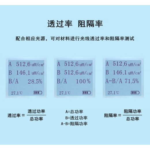 
Customized Lianhuicheng-13789 Blue Light Meter Irradiator Illuminator Detector Anti-Blue Light Transmission Barrier Rate LH-137 (wavelength 400-450nm) Harmful Blue Light