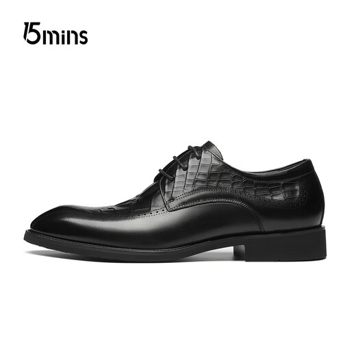 
15 minutes top layer cowhide men crocodile pattern men's shoes business formal leather shoes wedding shoes low top shoes men E1049 black 42