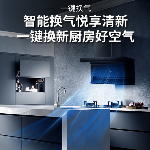 
Haier range hood household smoke stove set top side dual suction range fume smoke smoke machine large suction machine kitchen gas stove two-piece set 7-character side suction frequency conversion EC723 [single hood 723] 25m large suction top side dual suction range hood