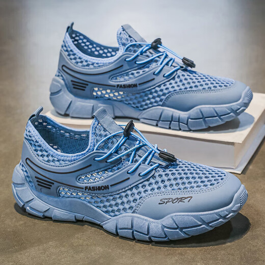 
New summer sandals breathable hollow anti-slip beach hole shoes teenagers sports and casual shoes thin mesh shoes RF-K739 blue 41