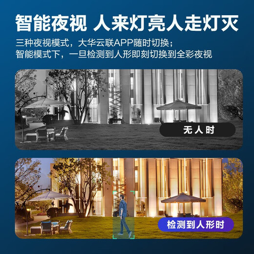 dahua大华摄像头400万变焦全彩网络高清无线旋转云台球机360°家用监控含256G内存卡3H3405-ADW-256G