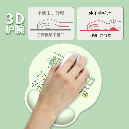 罗技原装适用打工人护腕鼠标垫硅胶手腕垫加厚防滑笔记本电脑键盘手托垫定制 LC-897淡定 不生气