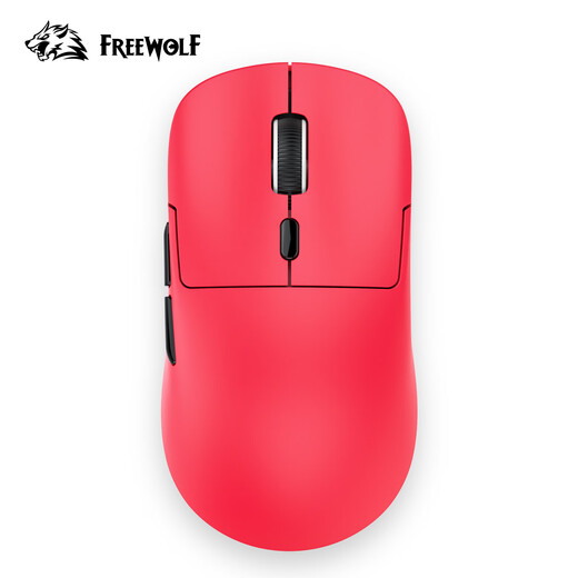 Free Wolf A6 Gaming-Maus mit drei Modi, kabellos, kabelgebunden, Bluetooth, E-Sport, leicht, universeller USB-Desktop-Laptop, ergonomische Peripheriegeräte für Jungen und Mädchen, PAW3311, lange Akkulaufzeit, A6 Rot, drei Modi/24000 DPI – 1K Rückgaberate
