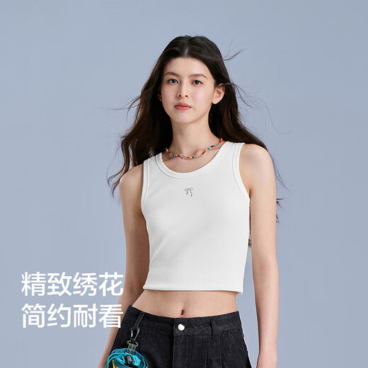 Semir Vest Damen Short Bow Gentle Sommer 2025 Mode, eng gestickte runde Hals Top 109325102001