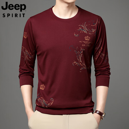 Jeep Spirit Jeep mittlerer Alter und junger Männer-Sommer-Eis Silk Langarm T-Shirt T-Shirt T-Shirt T-Shirt T-Shirt T-Shirt T-Shirt T-Shirt T-Shirt T-Shirt T-Line B6627 Black 2xl 180/120/54155-175jin [Jin Equals 0,5 kg].