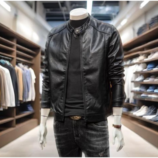JAGR trendy brand men's leather jacket light business men's motorcycle jacket men's spring and autumn trendy handsome men's jacket trend 7122 black M