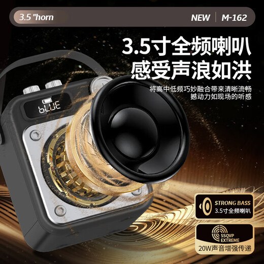 Kim Jong M162 Square Dance Audio hochwertiger drahtloser Bluetooth K-Song Outdoor Home KTV Audio-Set tragbarer Gesang kleiner Lautsprecher Mikrofon-Mikrofonverstärker All-in-One-Flaggschiff-Version [Single-Ladungs-Telefon]