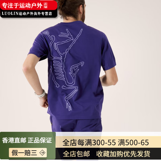 始祖鸟（ARC'TERYX）【限量】始祖鸟/Arcteryx男士Cormac ARC'BIRD 速干短袖T恤 X9721 辰达绿Tatsu_Heather_Stone_Gr M